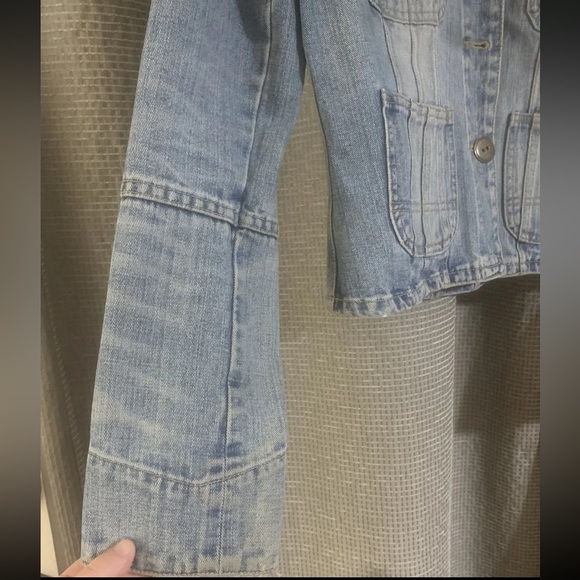 Carols Denims Blue Jean Jacket Womens Medium Button Pockets Vintage 90s-Flaws - Picture 5 of 9